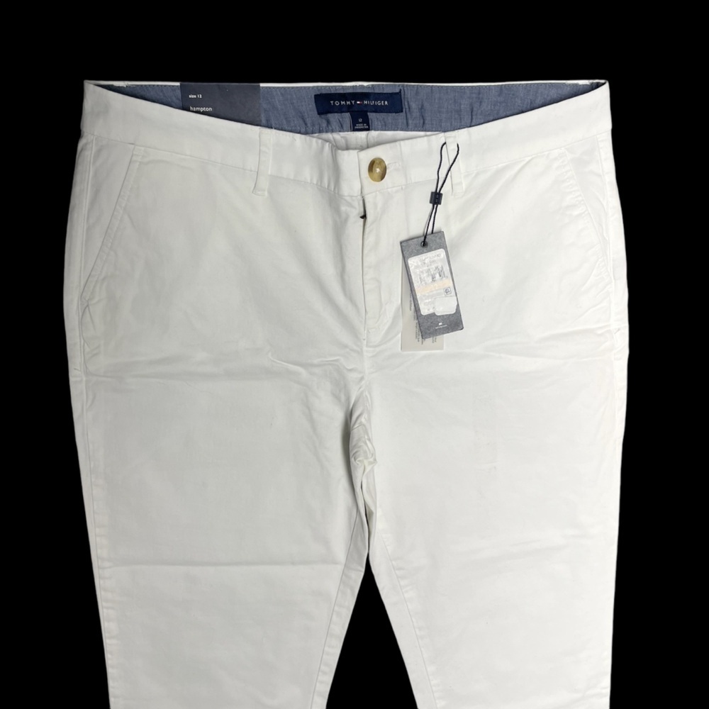 Tommy Hilfiger Women’s White 12 Hampton Heritage Stretch Slim Cuffed Crop NWT*** - Picture 2 of 16